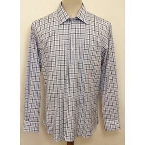 Robert Talbott‎ Mens Dress Shirt Medium Plaid Long Sleeve Button Up Casual